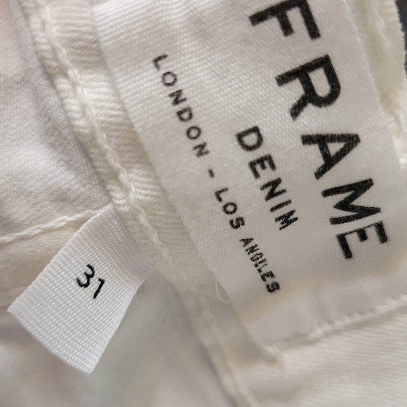 FRAME Le Skinny de Jeanne Crop White Denim Jeans Women's Size 31 Low Rise Skinny - Picture 11 of 14